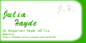 julia hayde business card